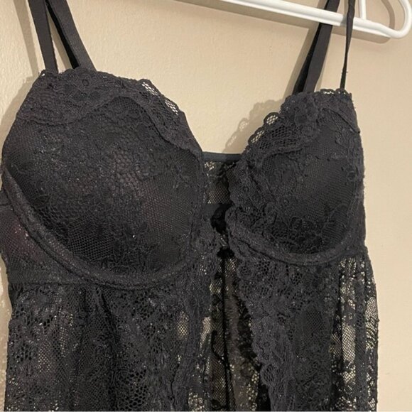 La SENZA Black Lace Push-Up Lingerie Teddy - Picture 4 of 15